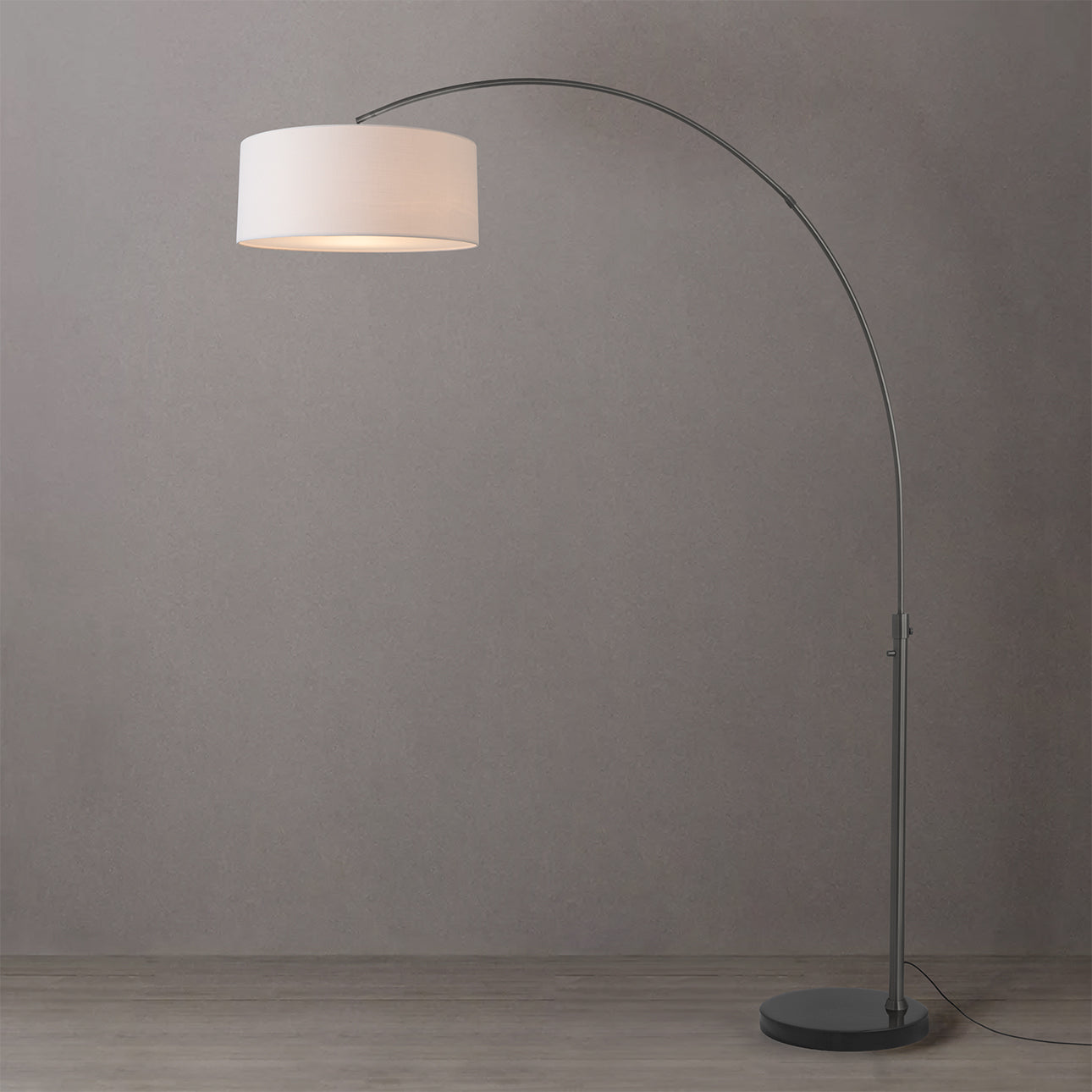 Nova of California 2110820WH Float 1-Light Arc Lamp in Black Nickel / Black