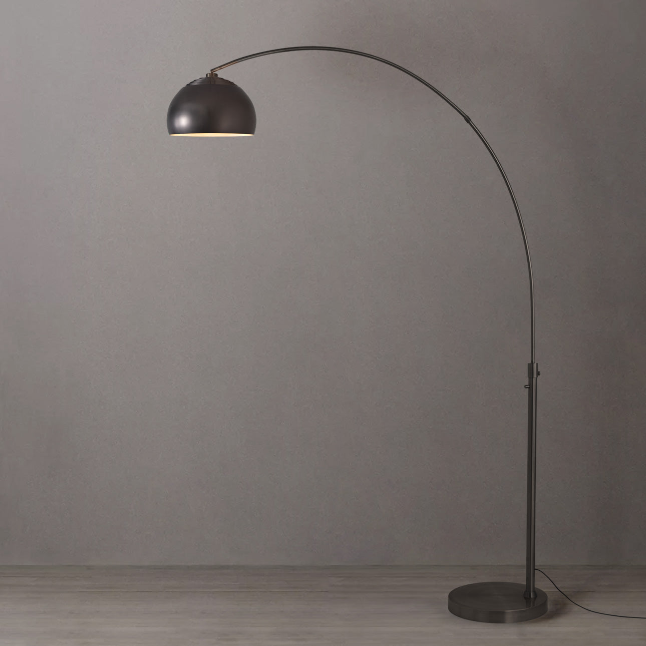 Nova of California 2113826BN Float 1-Light Arc Lamp in Black Nickel