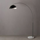 Nova of California 2114823MS Luna Bella 1-Light Arc Lamp in Black Nickel / White
