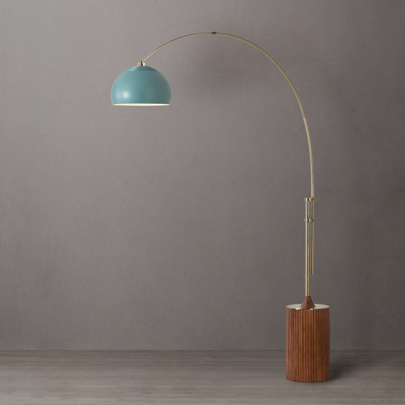 Nova of California 2113832BL Tambo Half Dome Arc Lamp in Weathered Brass / Dark Walnut