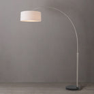 Nova of California 2110819WH Float 1-Light Arc Lamp in Satin Nickel / Black