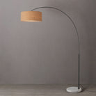 Nova of California 2110823BU Float 1-Light Arc Lamp in Black Nickel / White