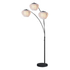 Nova of California 2310799BN Bloom 3-Light Arc Floor Lamp in Black Nickel / Black