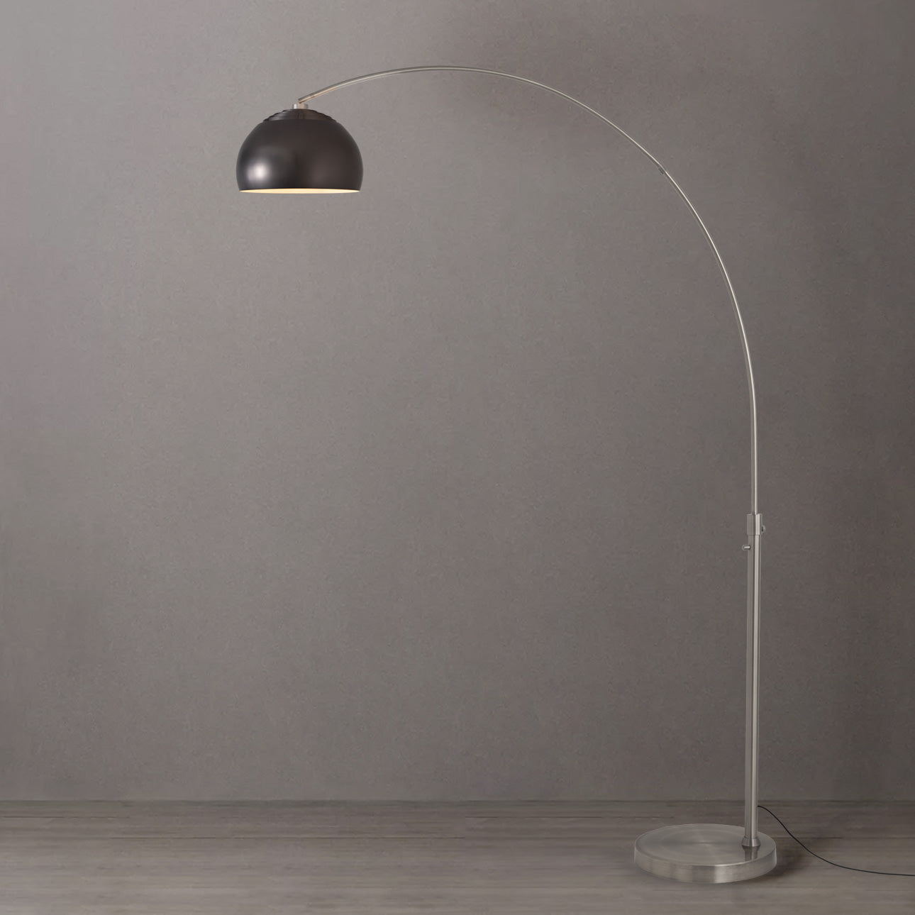 Nova of California 2113825BN Float 1-Light Arc Lamp in Satin Nickel