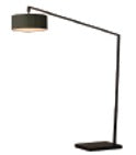 Nova of California 2110923BK Stretch 1-Light Arc Lamp in Black