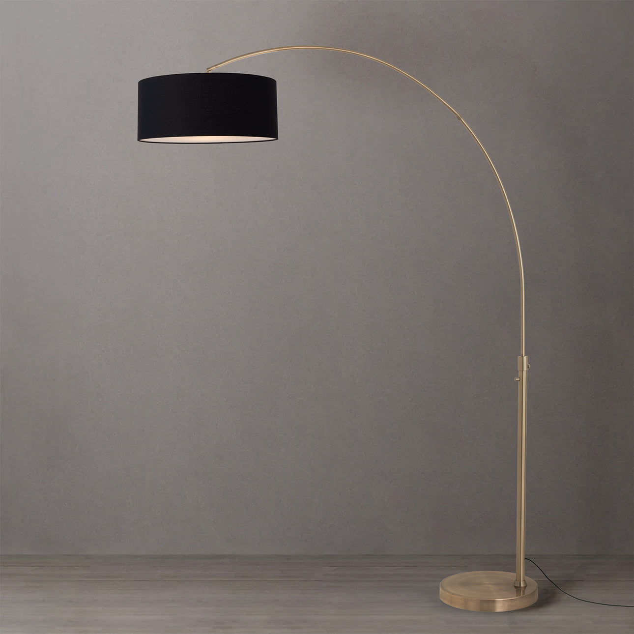 Nova of California 2110824BK Float 1-Light Arc Lamp in Weathered Brass