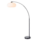 Nova of California 2012202WB Simple Morelli Arc Lamp in Weathered Brass and Matte Black / Black