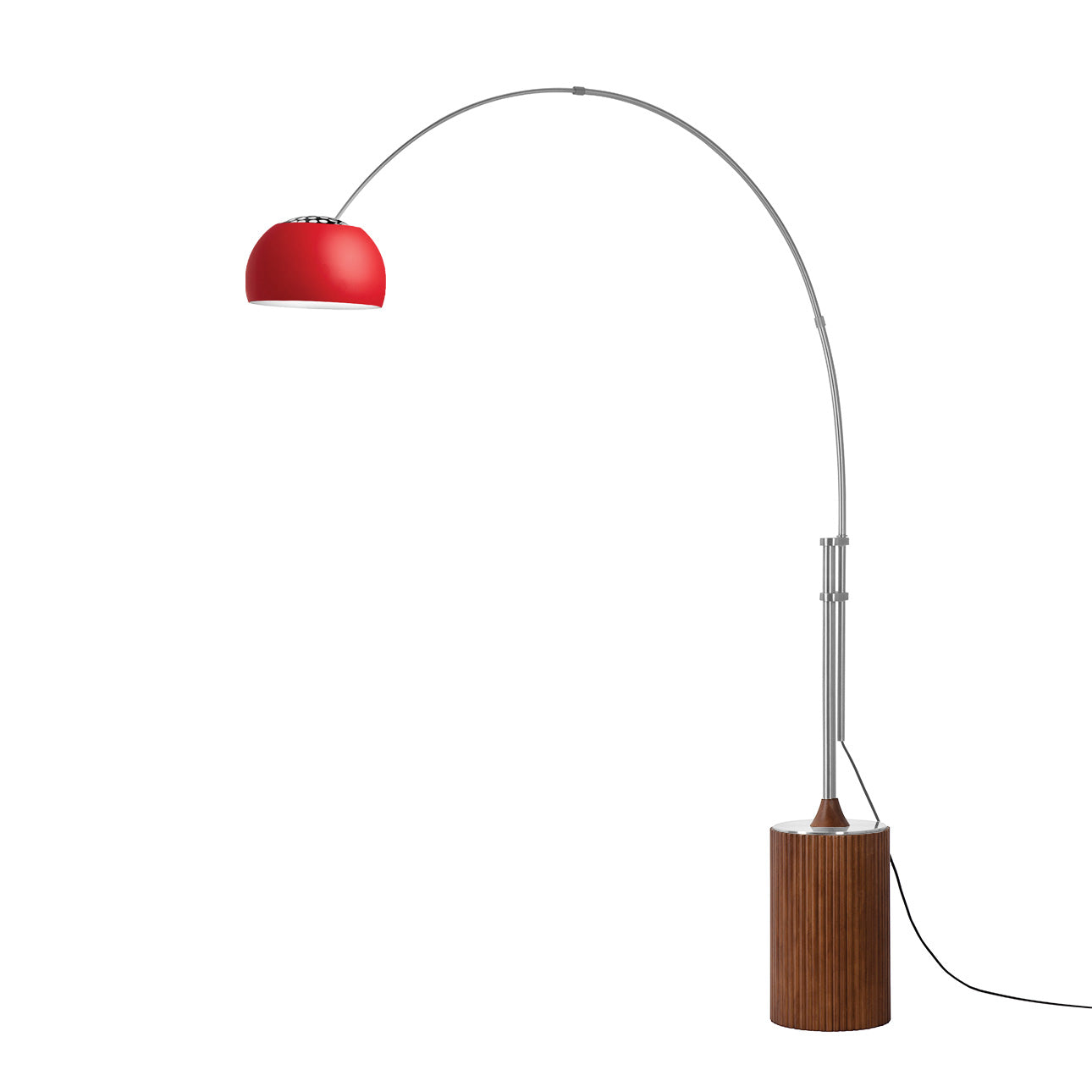 Nova of California 2113833CR Tambo Half Dome Arc Lamp in Satin Nickel / Dark Walnut