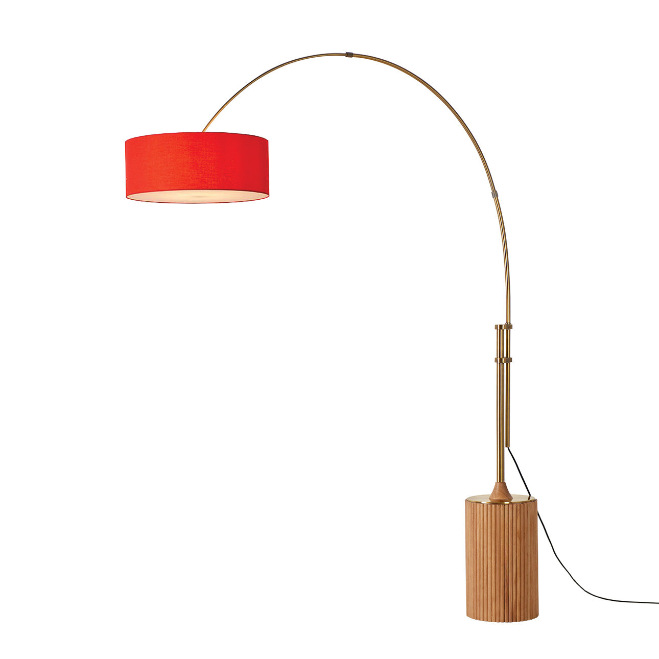 Nova of California 2110839CR Tambo Stretch 1-Light Arc Lamp in Weathered Brass / Natural Ash