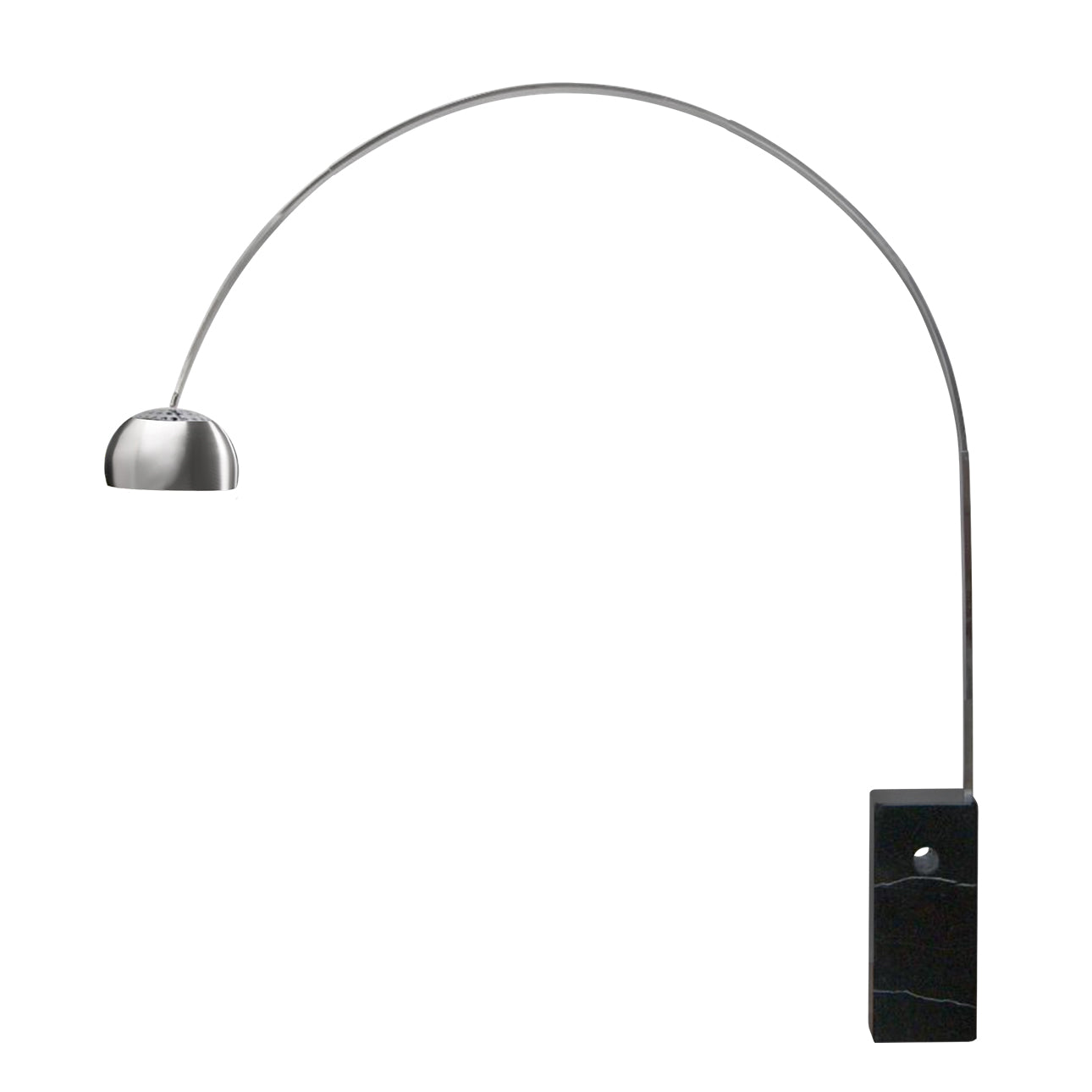 Nova of California 2111805BL Iconic Arched LED Floor Lamp in Brushed Nickel / black