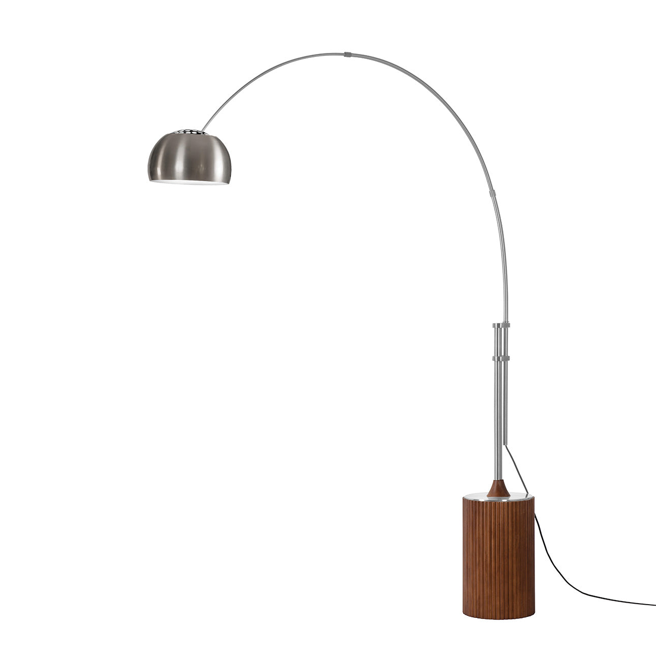 Nova of California 2113833SN Tambo Half Dome Arc Lamp in Satin Nickel / Dark Walnut