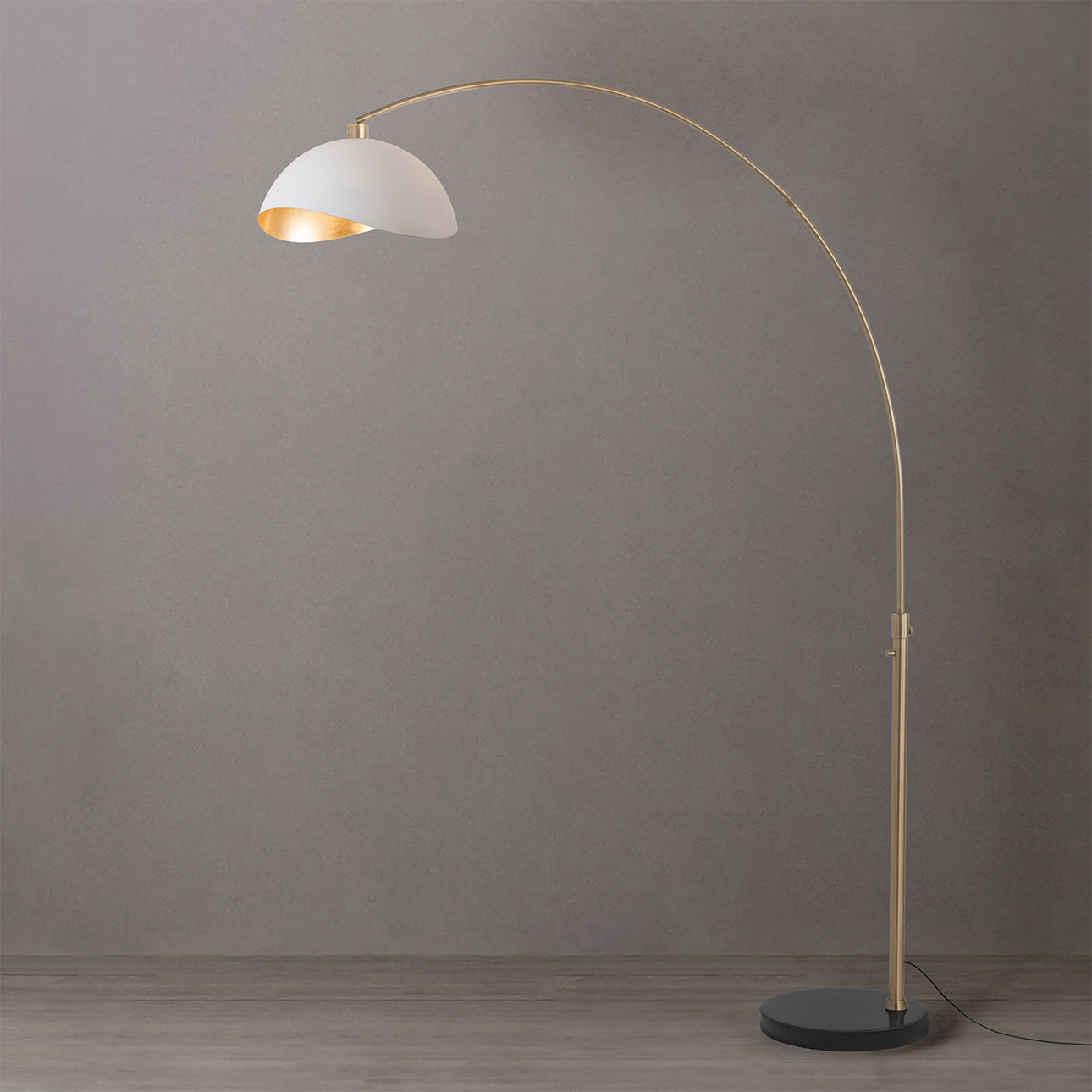 Nova of California 2114818WG Luna Bella 1-Light Arc Lamp in Weathered Brass / Black