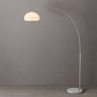 Nova of California 2115822SN Simple Morelli Arc Lamp in Satin Nickel / White