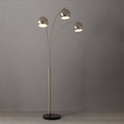 Nova of California 2310800SN Original 1962 Triplet 3-Light Arc Floor Lamp in satin nickel / Black