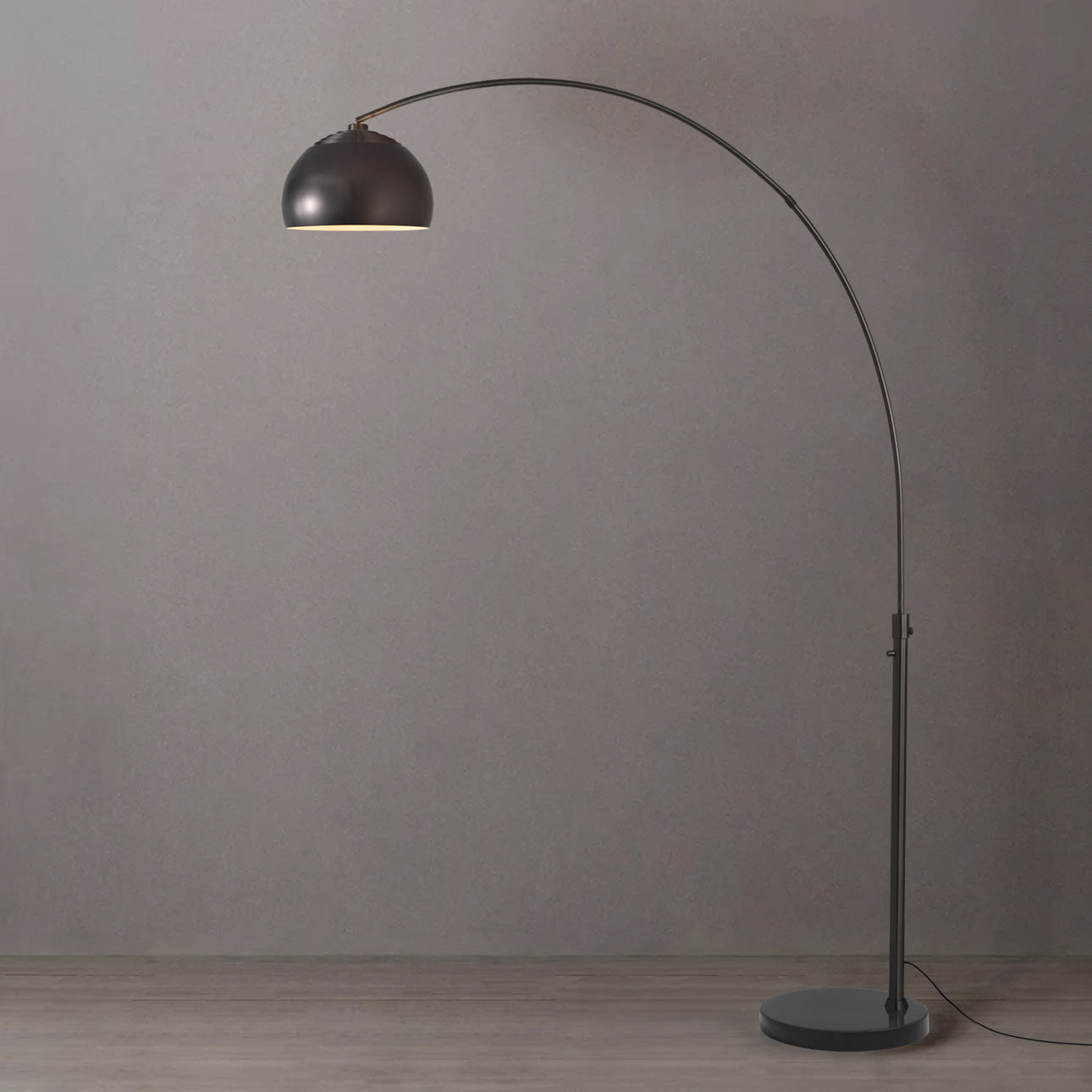 Nova of California 2113820BN Float 1-Light Arc Lamp in Black Nickel / Black