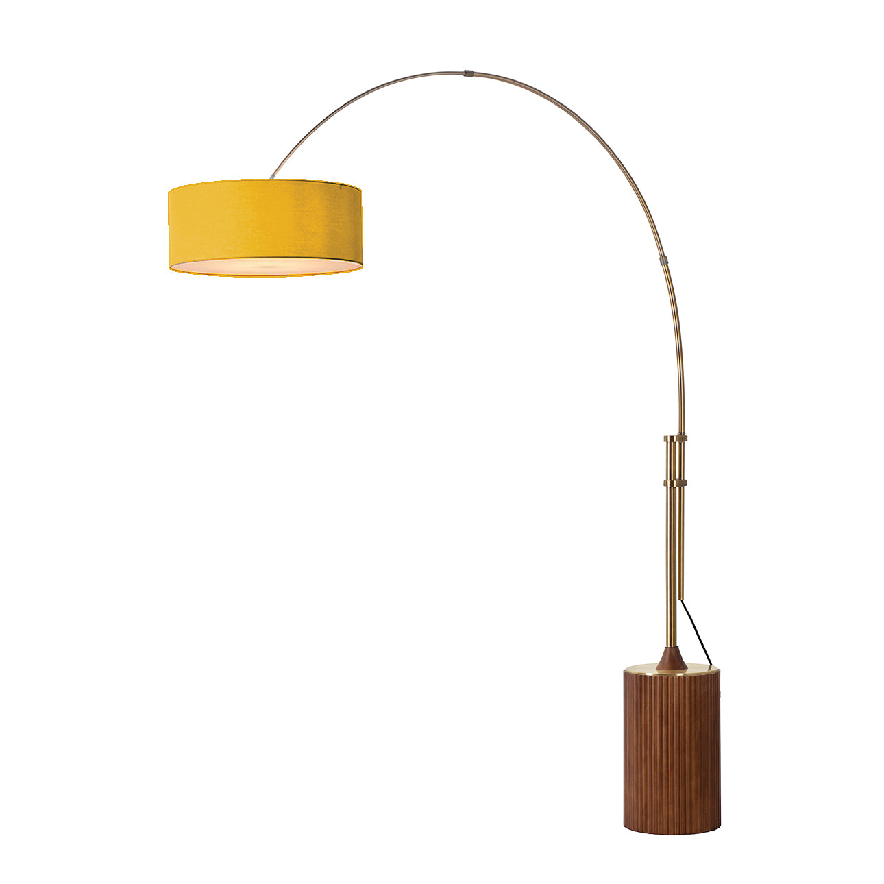 Nova of California 2110832MU Tambo Stretch 1-Light Arc Lamp in Weathered Brass / Dark Walnut