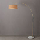 Nova of California 2110821BU Float 1-Light Arc Lamp in Weathered Brass / White