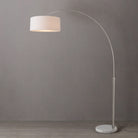 Nova of California 2110822WH Float 1-Light Arc Lamp in Satin Nickel / White