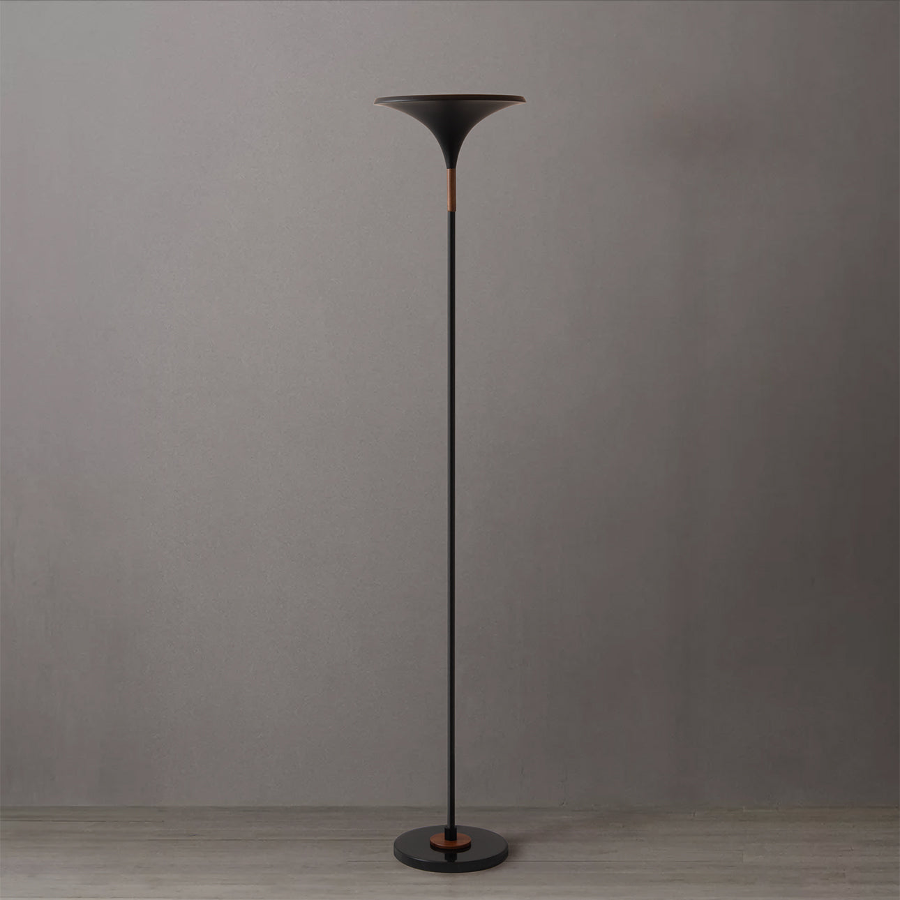 Nova of California 1510500MB Lodi Torchiere Floor Lamp in Matte Black