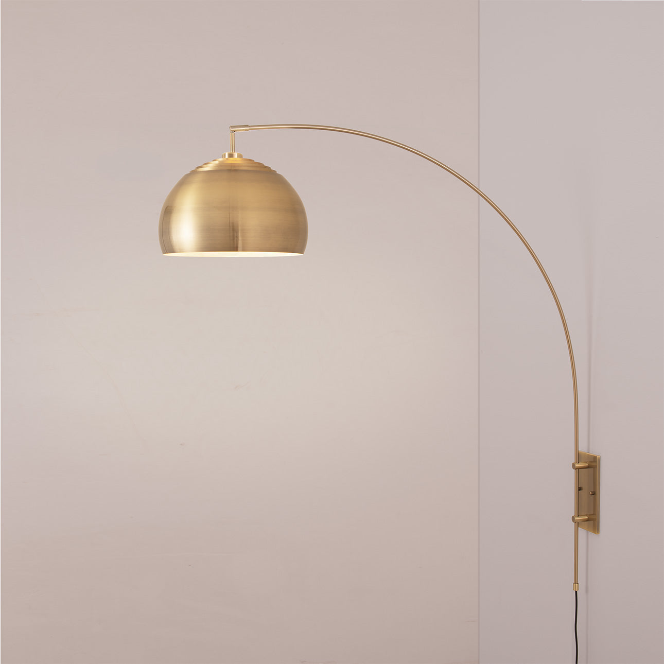 Nova of California 2113836WB Half Dome Wall Mounted Arc Lamp in Weathered Brass / Brass