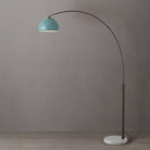 Nova of California 2113823BL Float 1-Light Arc Lamp in Black Nickel / White (3BL)