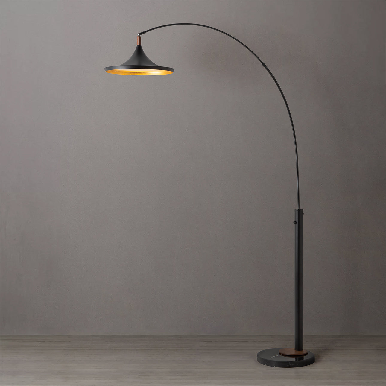 Nova of California 2110500MB Lodi 1-Light Arc Floor Lamp in Matte Black