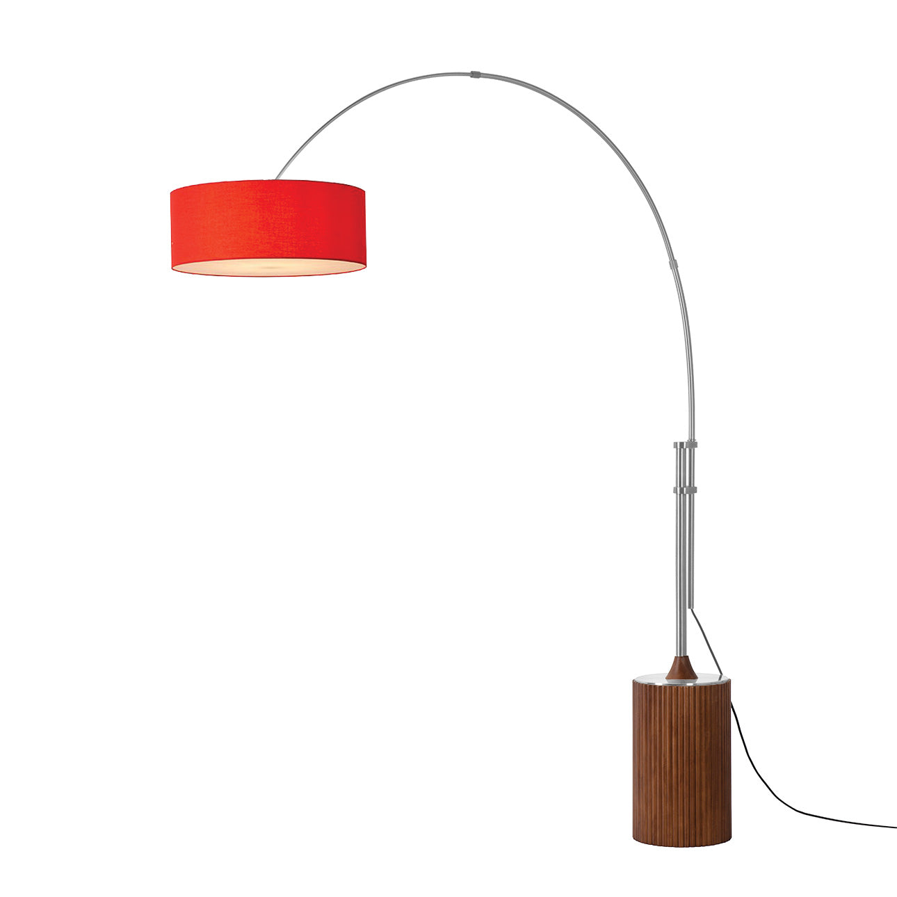 Nova of California 2110833CR Tambo Stretch 1-Light Arc Lamp in Satin Nickel / Dark Walnut
