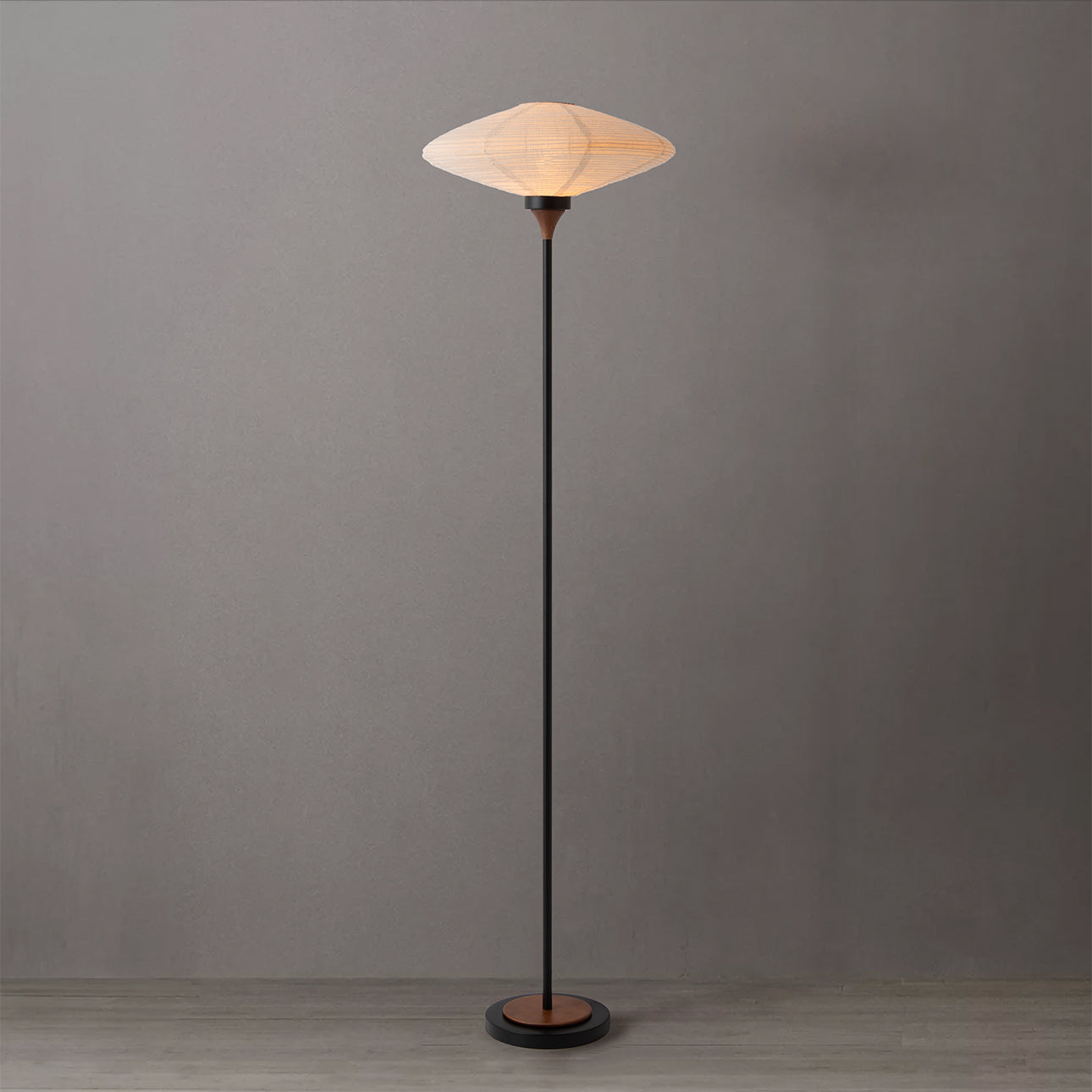 Nova of California 15010833MB Roswell Torchiere Floor Lamp in black