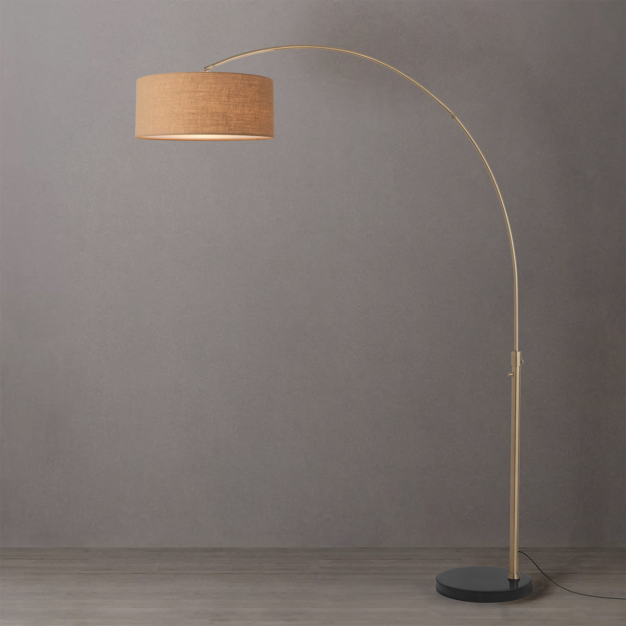 Nova of California 2110818BU Float 1-Light Arc Lamp in Weathered Brass / Black