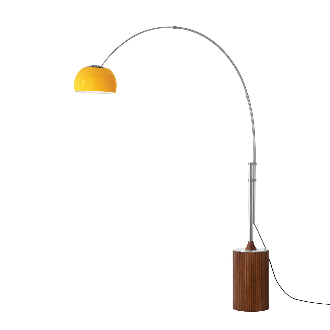 Nova of California 2113833MU Tambo Half Dome Arc Lamp in Satin Nickel / Dark Walnut
