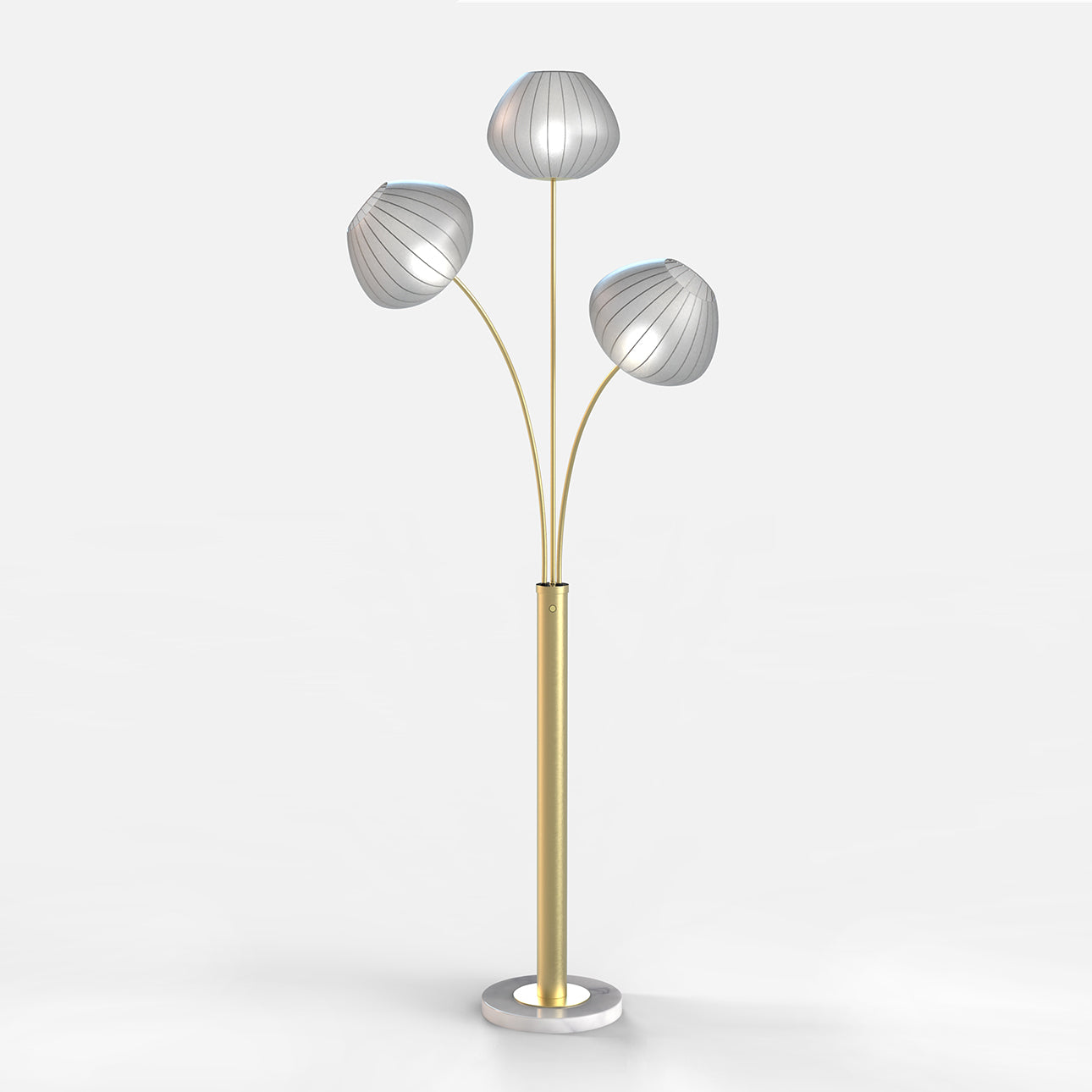 Nova of California 2010799WB Bloom 3-Light Floor Lamp in Weathered Brass