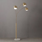 Nova of California 2310800WB Original 1962 Triplet 3-Light Arc Floor Lamp in Weathered Brass / black
