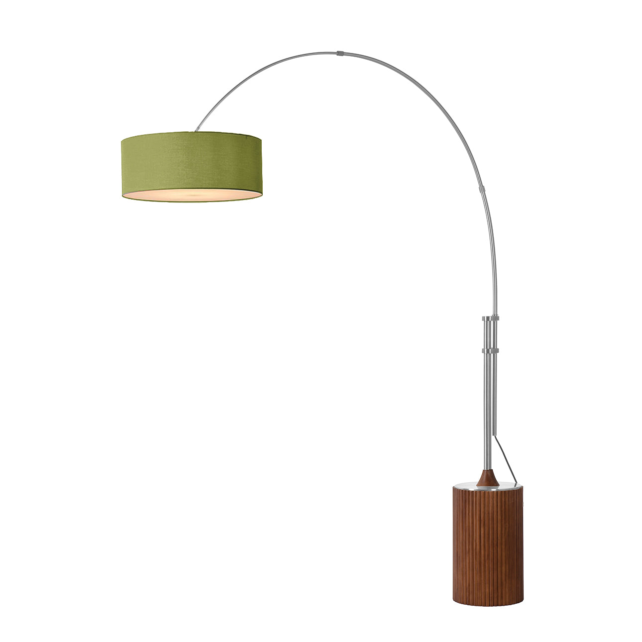 Nova of California 2110833AV Tambo Stretch 1-Light Arc Lamp in Satin Nickel / Dark Walnut
