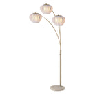 Nova of California 2310799WB Bloom 3-Light Arc Floor Lamp in Weathered Brass / White