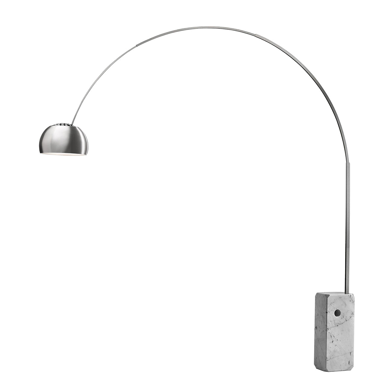 Nova of California 2111805SN Iconic Arched LED Floor Lamp in Brushed Nickel / white