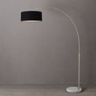 Nova of California 2110822BK Float 1-Light Arc Lamp in Satin Nickel / White