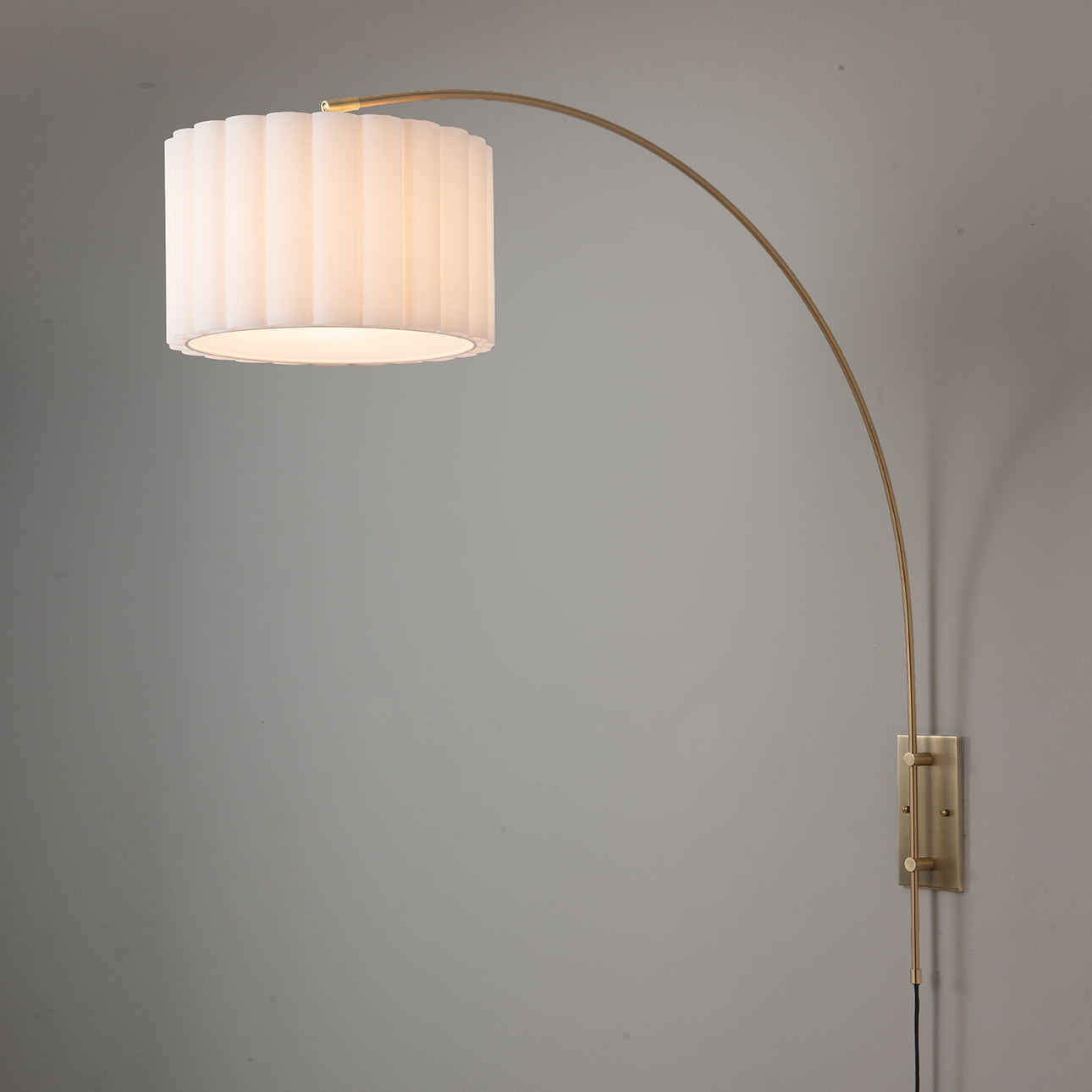 Nova of California 2111803WB Scalloped Wall Arc Lamp in Weathered Brass