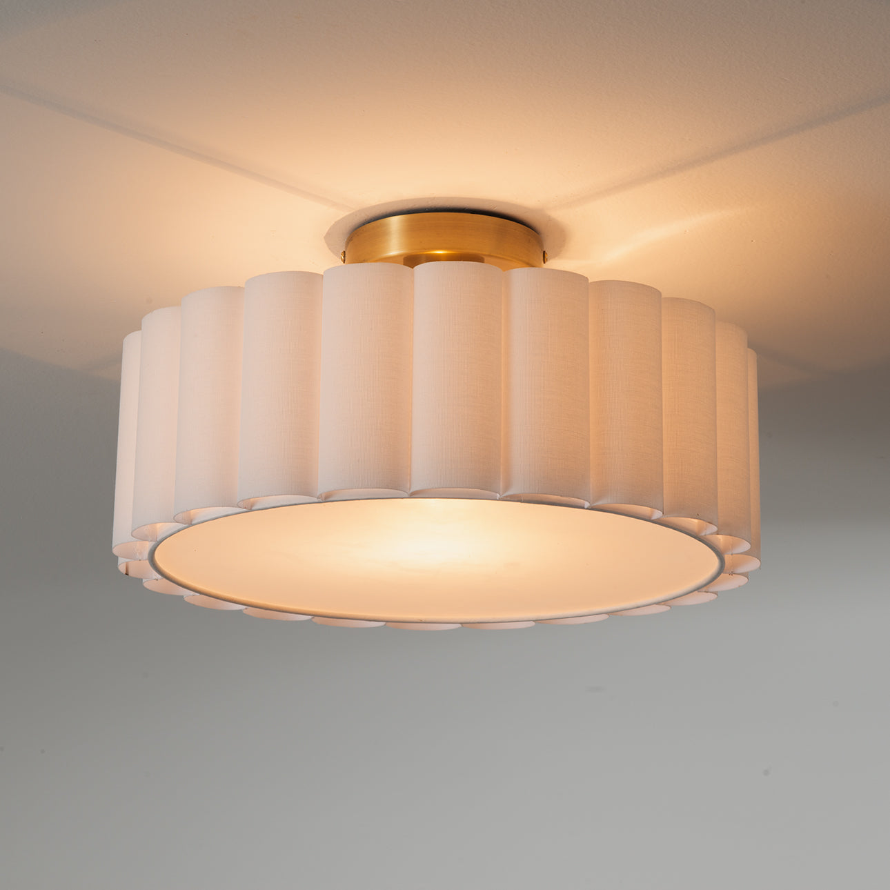 Nova of California 3411802WB Scalloped Flush Mount in Weathered Brass