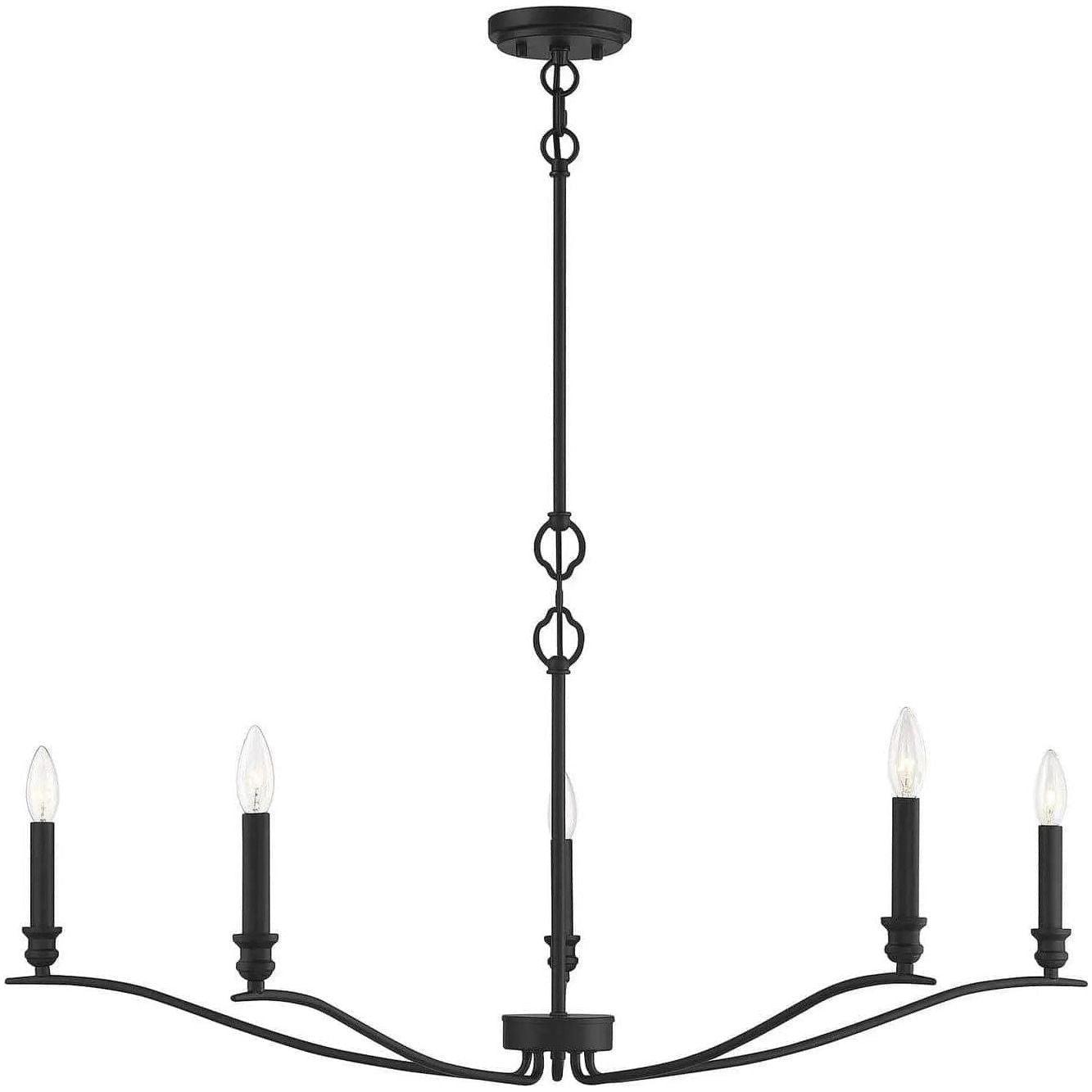 Meridian Lite Trends - Meridian Five Light Chandelier - M10086MBK - Canada Light Shop