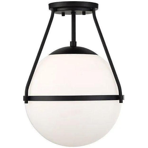 Meridian Lite Trends - Meridian One Light Semi Flush Mount - M60054MBK - Canada Light Shop