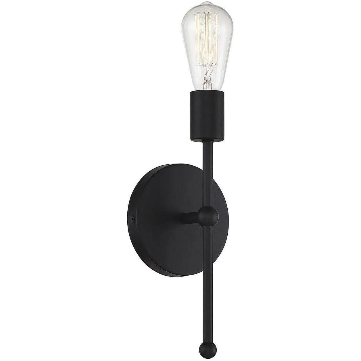 Meridian Lite Trends - Meridian One Light Wall Sconce - M90005MBK - Canada Light Shop