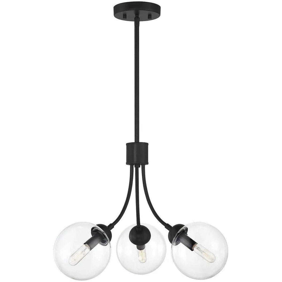 Meridian Lite Trends - Meridian Three Light Chandelier - M10057MBK - Canada Light Shop