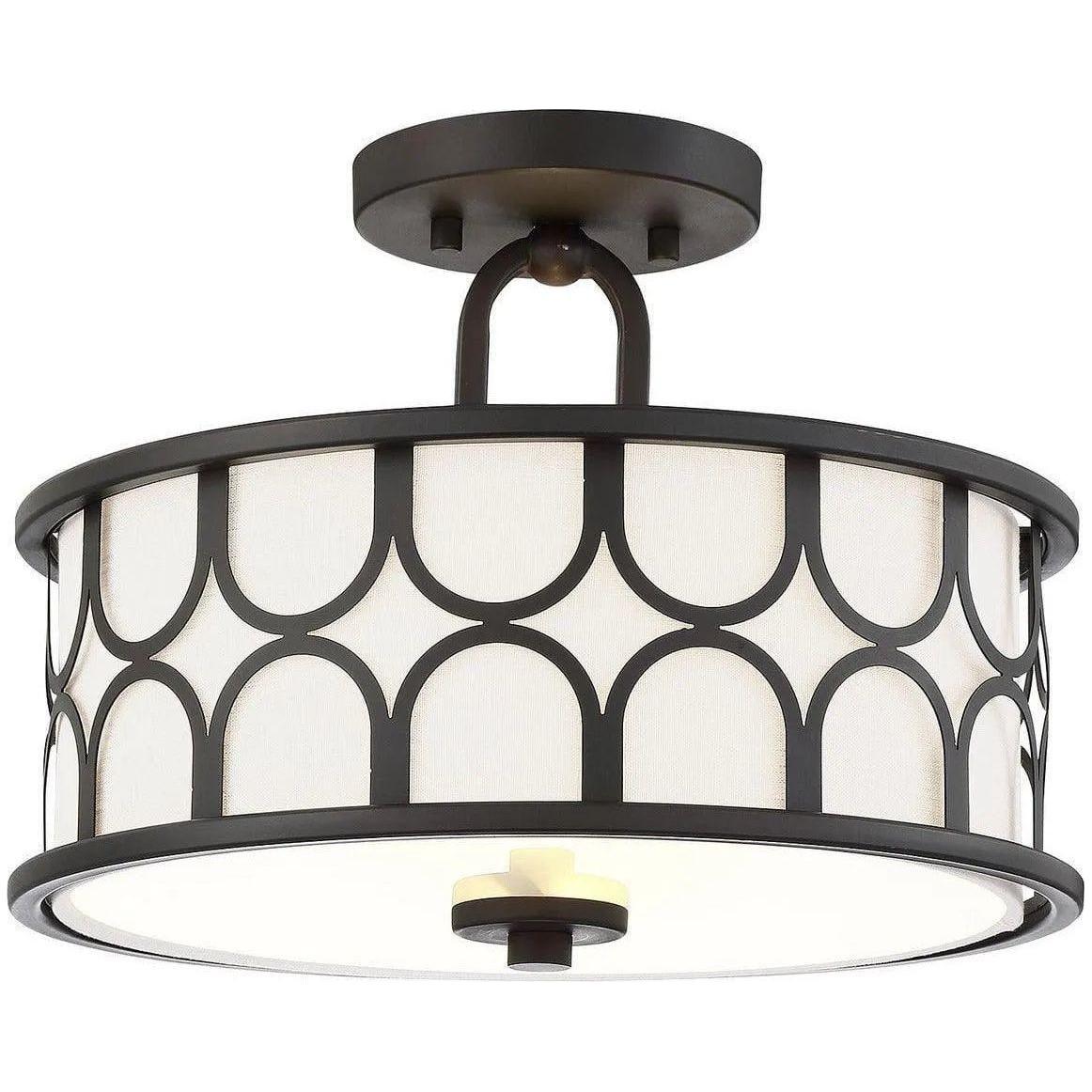 Meridian Lite Trends - Meridian Two Light Semi Flush Mount - M60015ORB - Canada Light Shop