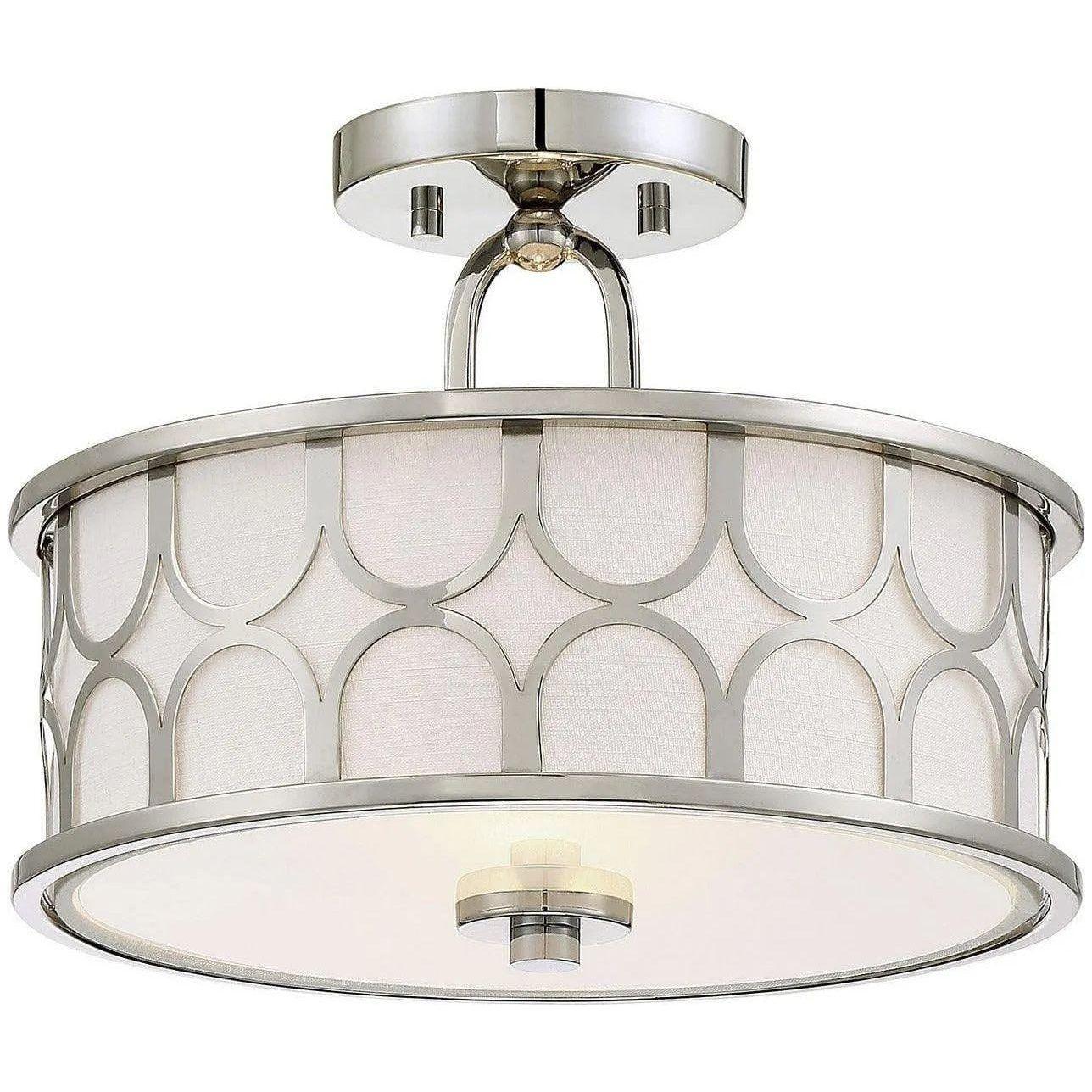 Meridian Lite Trends - Meridian Two Light Semi Flush Mount - M60015PN - Canada Light Shop