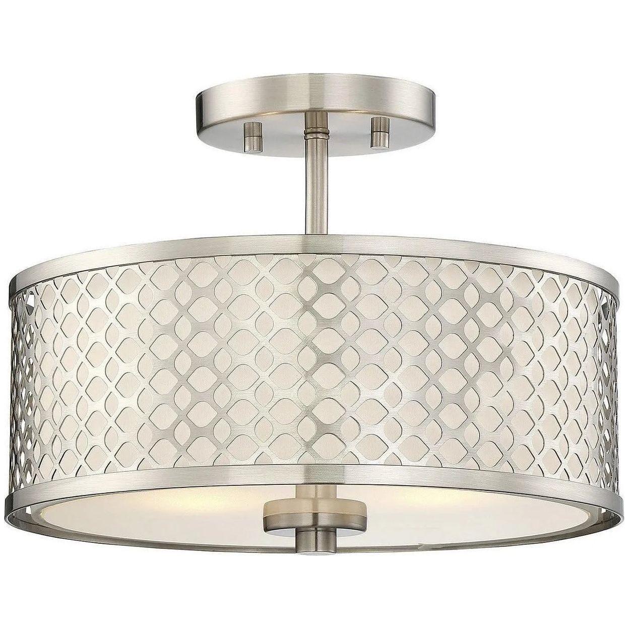 Meridian Lite Trends - Meridian Two Light Semi Flush Mount - M60016BN - Canada Light Shop