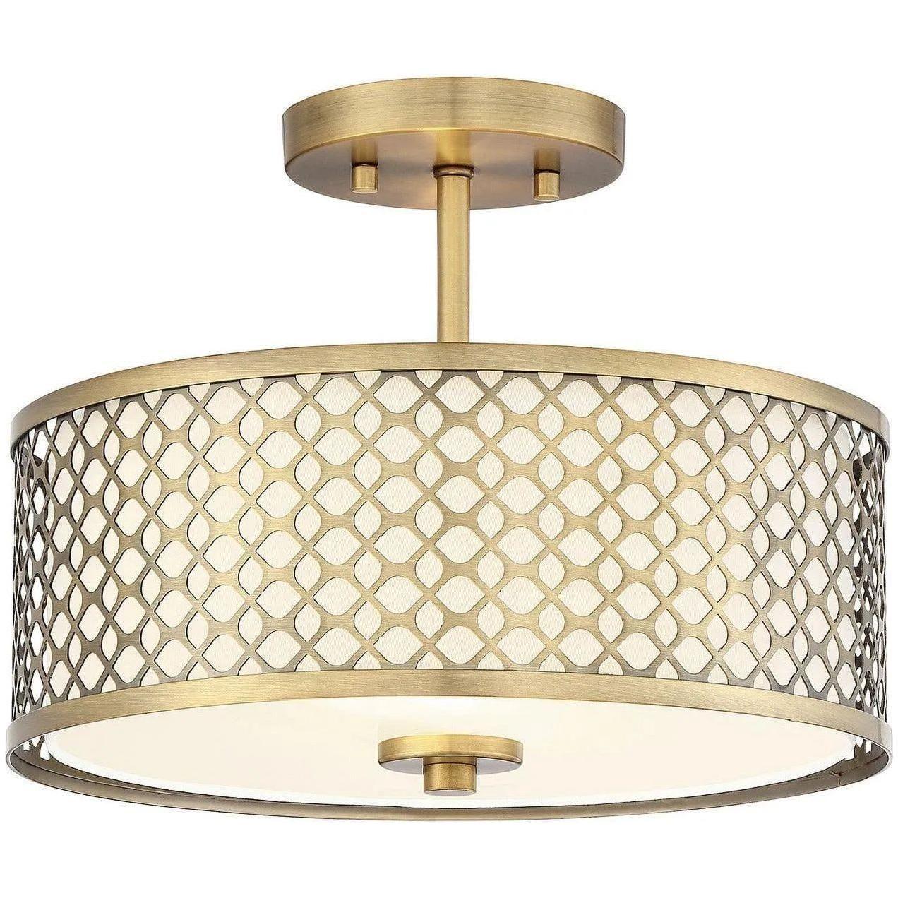Meridian Lite Trends - Meridian Two Light Semi Flush Mount - M60016NB - Canada Light Shop