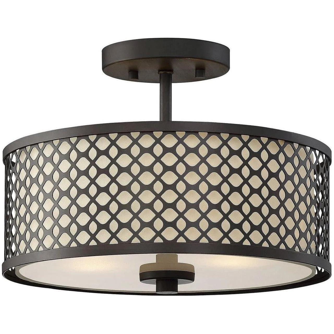 Meridian Lite Trends - Meridian Two Light Semi Flush Mount - M60016ORB - Canada Light Shop