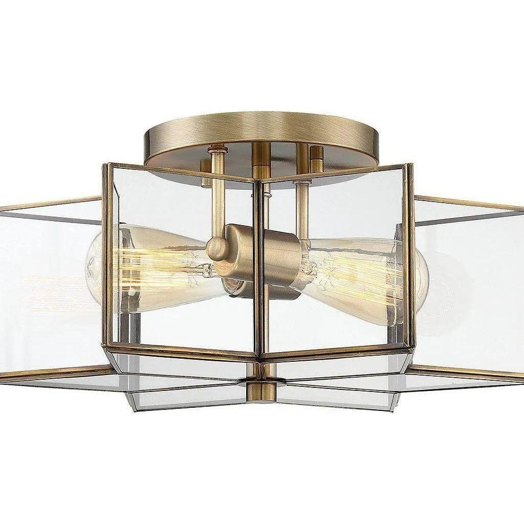 Meridian Lite Trends - Meridian Two Light Semi Flush Mount - M60021NB - Canada Light Shop
