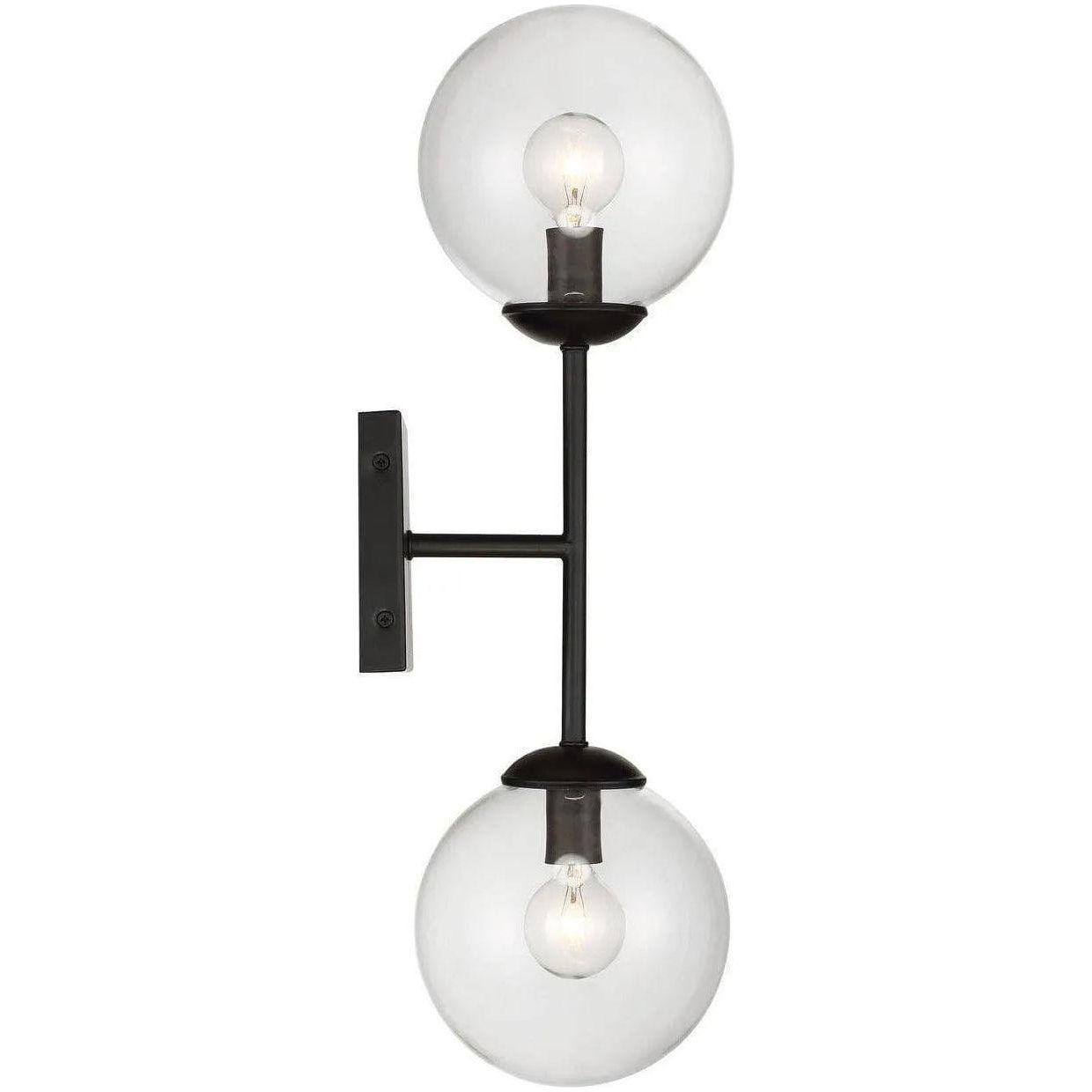 Meridian Lite Trends - Meridian Two Light Wall Sconce - M90001-BK - Canada Light Shop