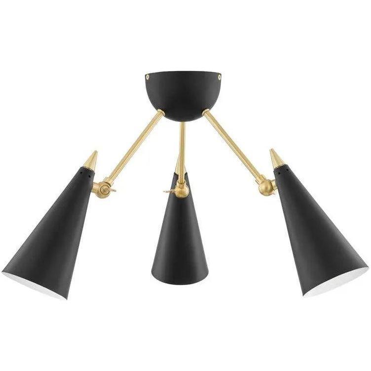 Mitzi - Moxie Semi Flush Mount - H441603-AGB/BK - Canada Light Shop